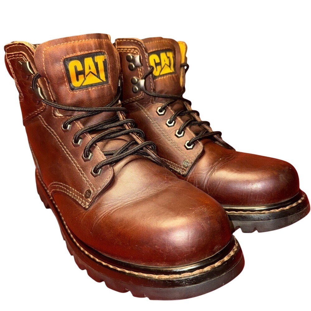 CATERPILLAR Second‎ Shift Brien Leather Work Boots, Men's Size 10.5, EUC
